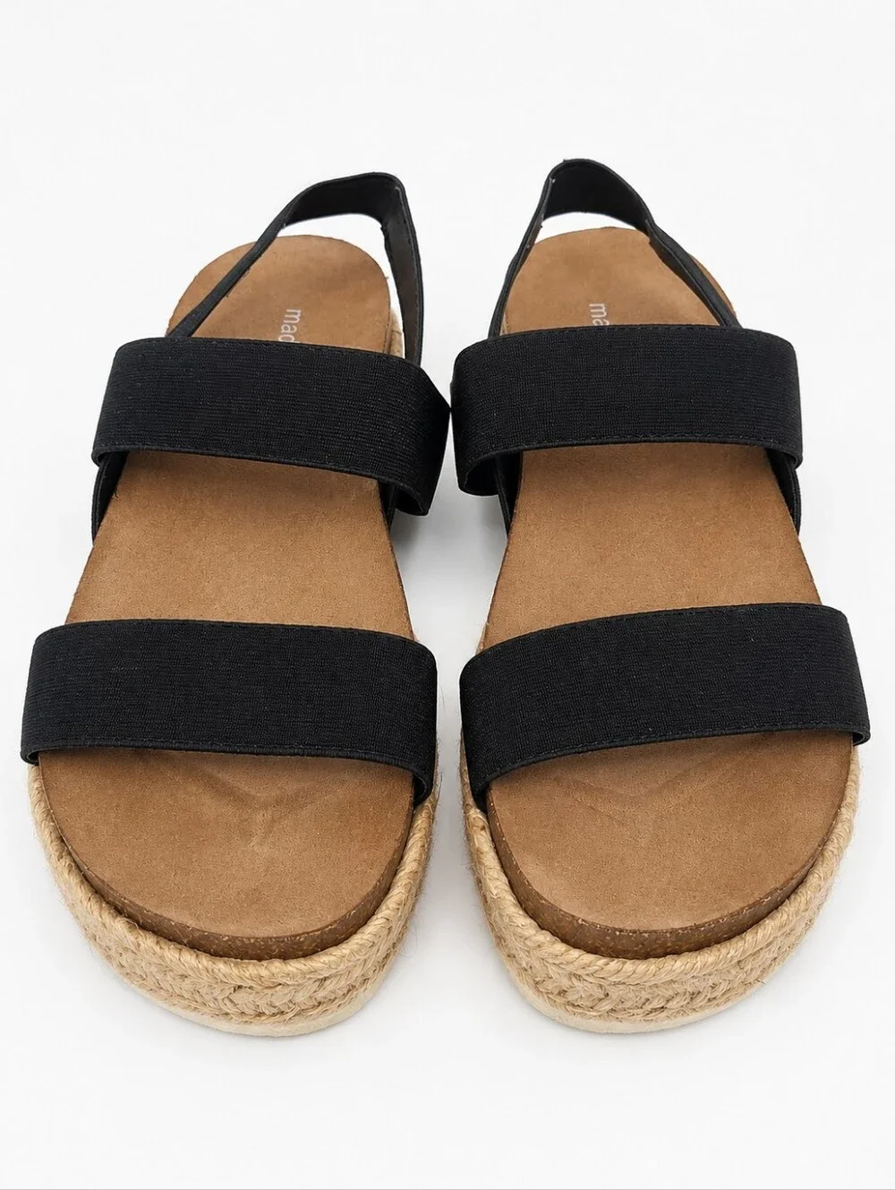 Madden Girl Cassie Black Espadrille Platform Sandals Size 8 New In Box